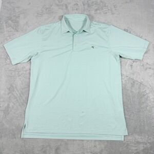 GenTeal Mens XL Polo Shirt Mint Green White Striped Performance Short Sleeve